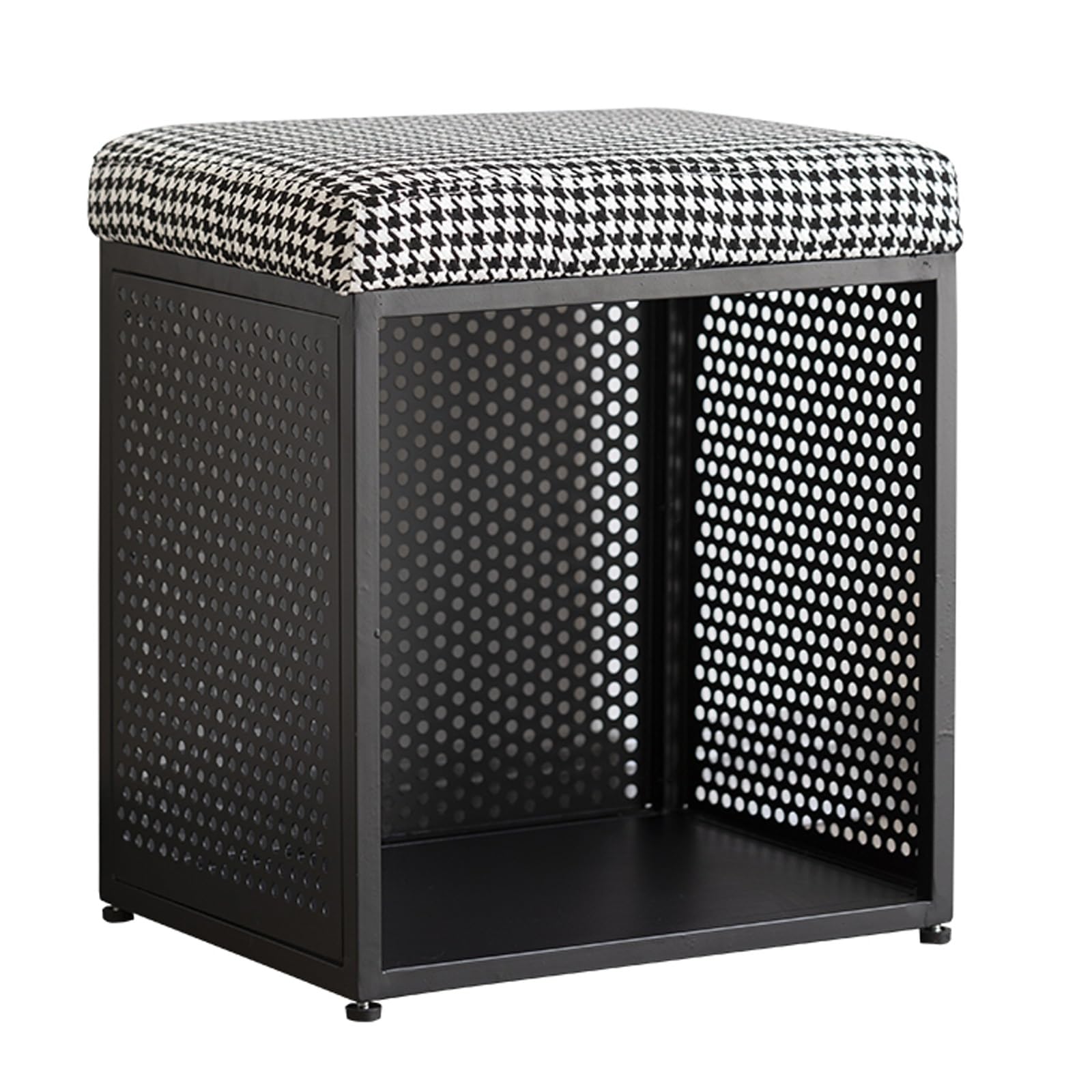 Banc de rangement en cuir synthétique au design élégant et structure fer