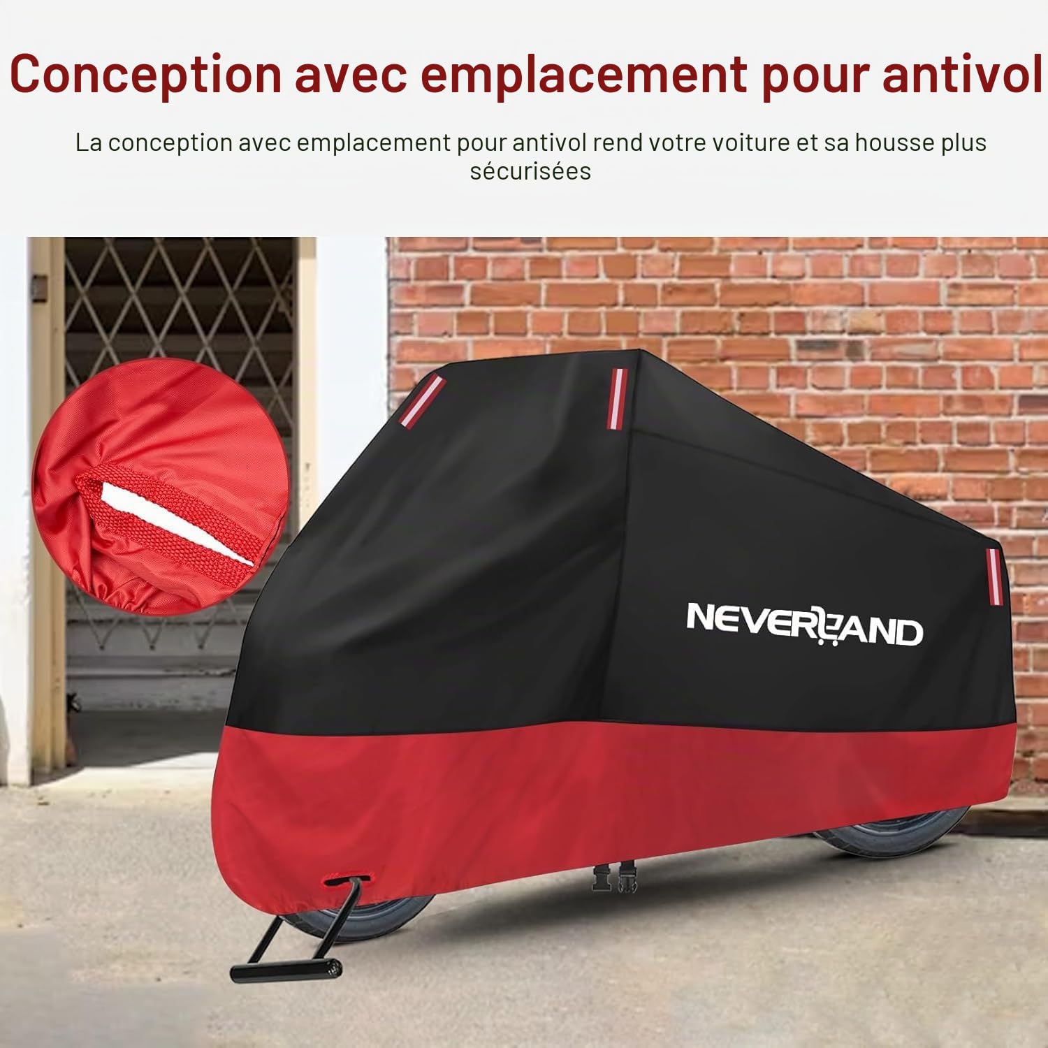 Housse Moto Impermeable Bache Moto Extérieure 245 * 105 * 125 CM | Housse de Protection pour Moto Bâche Moto Impermeable Scooter Couverture Résistant aux Poussière Pluie Neige UV Vent