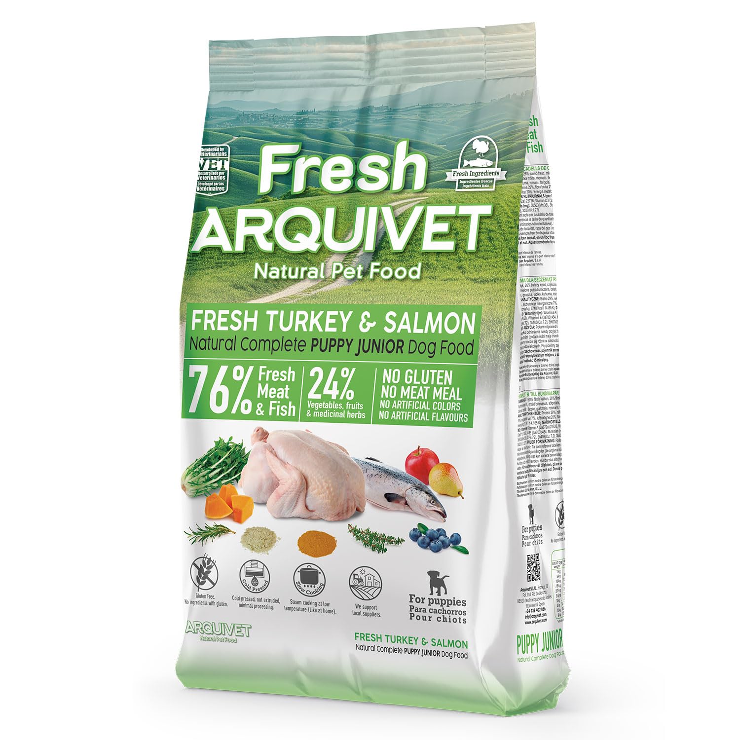 Arquivet Fresh Puppy Junior Turkey & Salmon - 2,5Kg - Complete semi-moist dog food