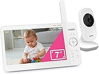 Vista 17 de VTech VM350 Monitor de video con batería admite modo de video de 12 horas, modo de audio de 21 horas, pantalla de 5 pulgadas, alcance de 1000 pies