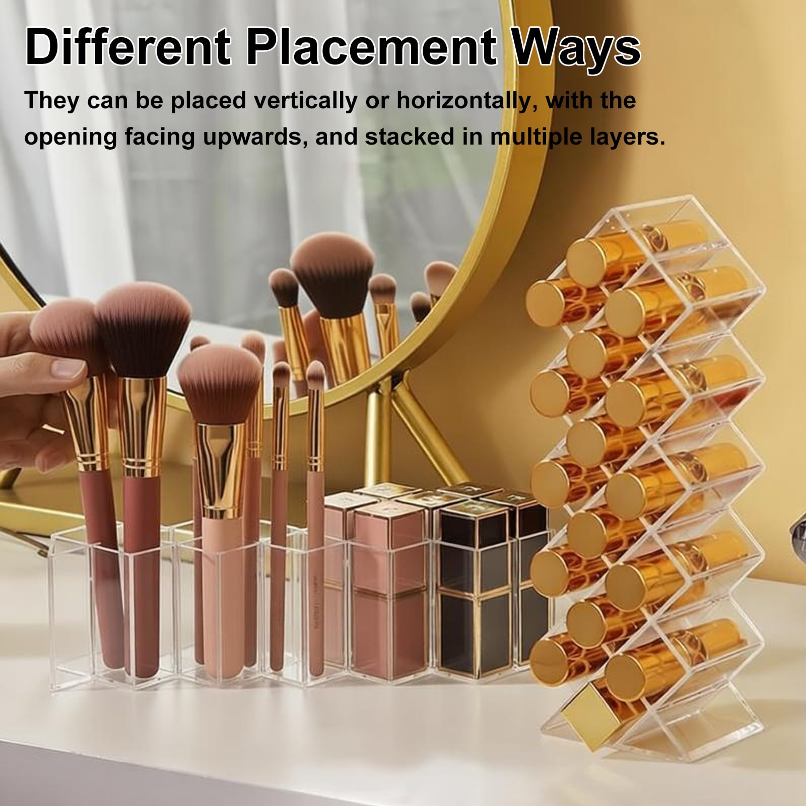 2 Stück Lippenstift Organizer 32 Fächer Lipgloss Halter Acryl Transparent Fisch Design Kosmetik Organizer Lipstick Organizer Aufbewahrung Make-up Organizer für Schminktisch Bad Büro Zubehör