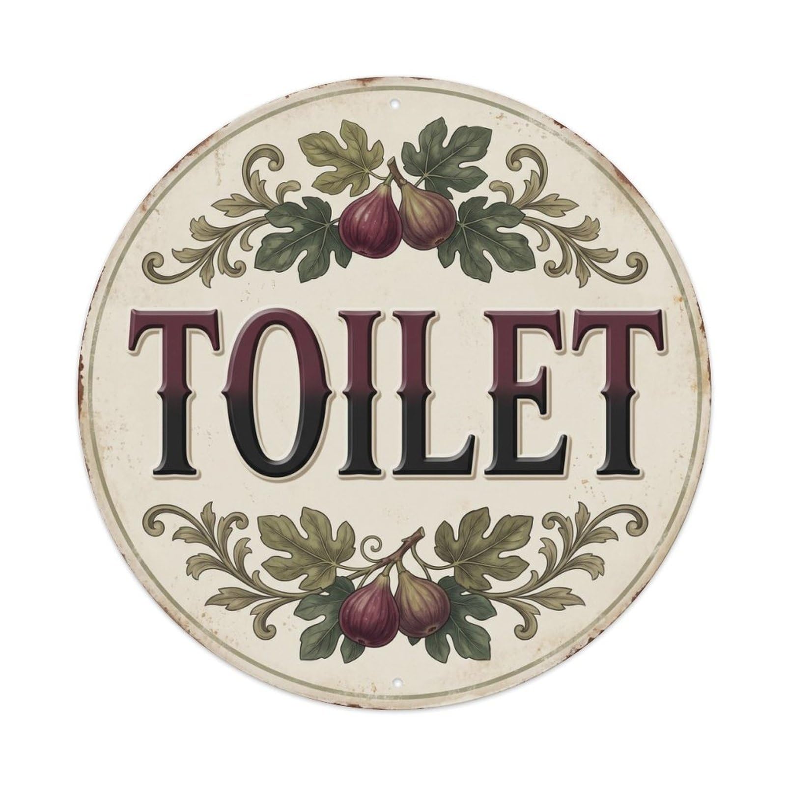 Okahys 8X8inch(20X20cm) Toilet(Wc) Signage Fig Vintage Metal Tin Sign