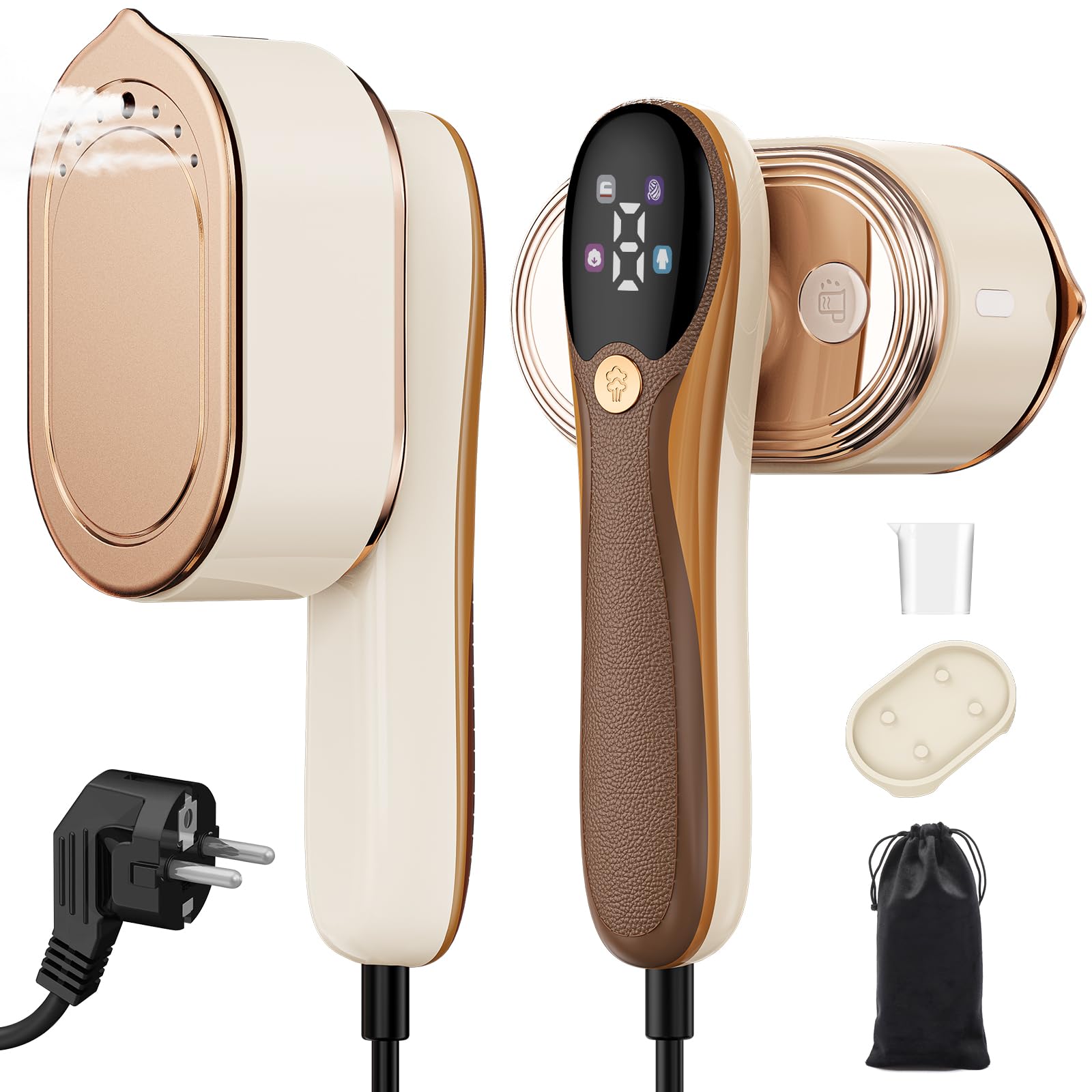 1200W Plancha Ropa Viaje,Mini Plancha Ropa de Vapor Rotativa,2 en 1 Portátil Vaporizador de Ropa con Depósito 110ml y 4 Modos de Vapor,para Viajes y Hogar