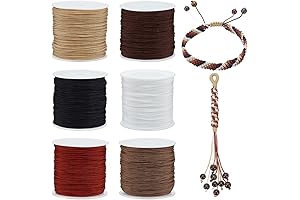 600 Yards 0.8mm Nylon Beading String Cord in 6 Colors