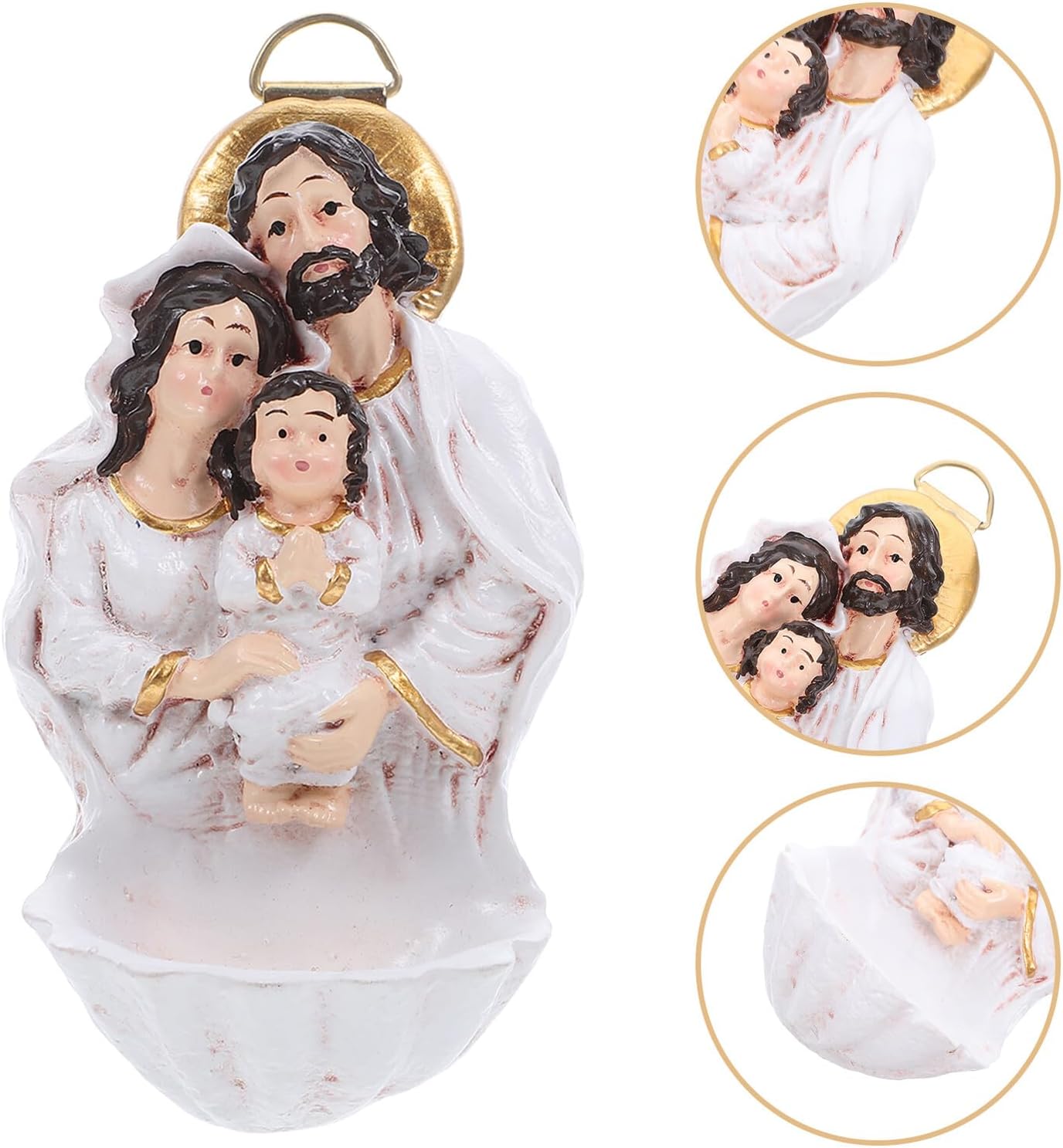 Uonlytech Nativity Figurine Pendant 7x3.5x13cm Resin Jesus Statue Christian Christmas Religious Decor Wall Hanging for Home Chapel First Communion