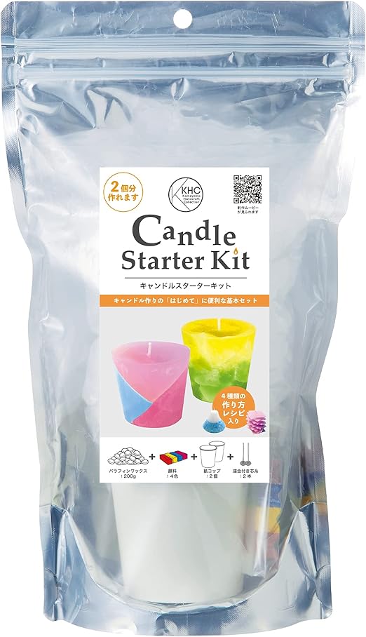 Amazon Co Jp 手作り キャンドルキット 作り方 レシピ付き 2個制作可能 初心者 ビギナー 親子 ファミリー向け おうち時間 夏休み 自由工作 Diy ワークショップ パラフィンワックス 紙コップ 顔料 座金付き芯糸 カメヤマキャンドル キャンドルスターターキット