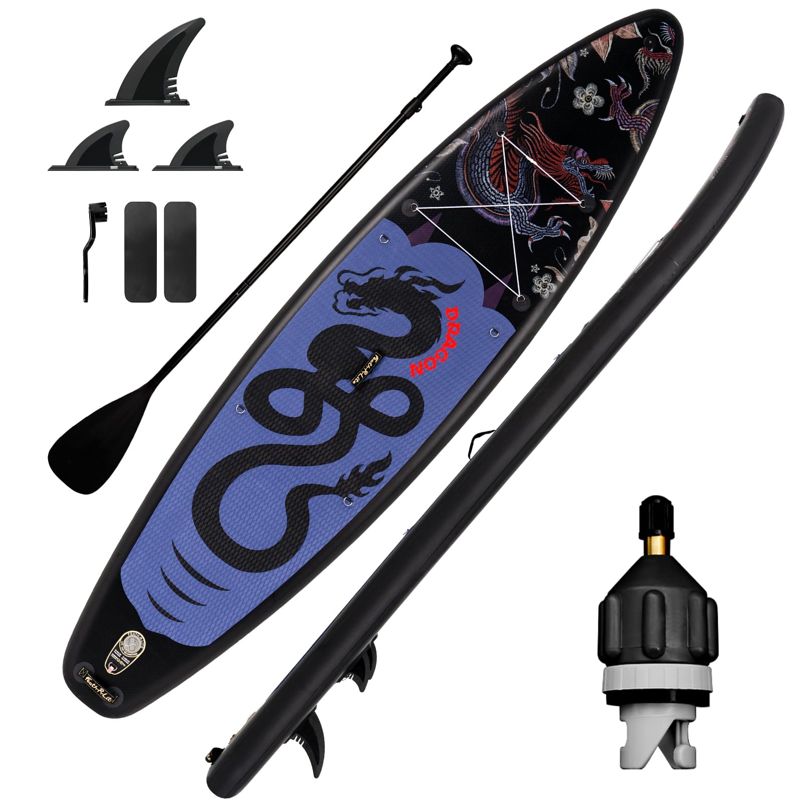 Feath-R-LITE Tablas De Stand Up Paddle Inflables Sup Paddle Board Para Adultos,Jóvenes Todos Los Niveles De Habilidad Con Remo Ajustable,3 Aletas Desmontables,Adaptador De Válvula De Aire 350*83*15CM