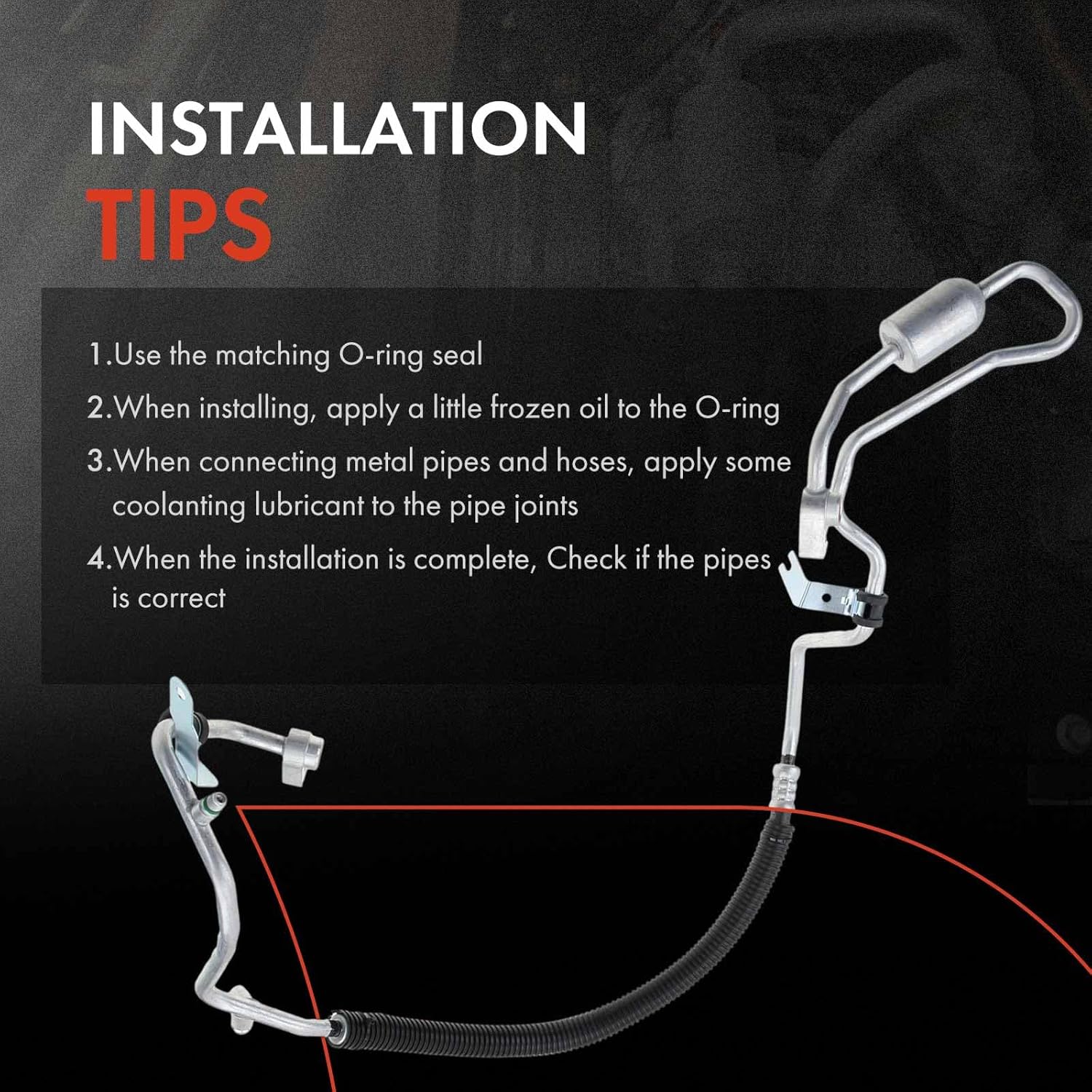 A-Premium A/C Discharge Line Hose Assembly Compatible with Ford Fusion, 2013-2020, 1.5L 1.6L, Turbocharged, Gas, Compressor to Condenser