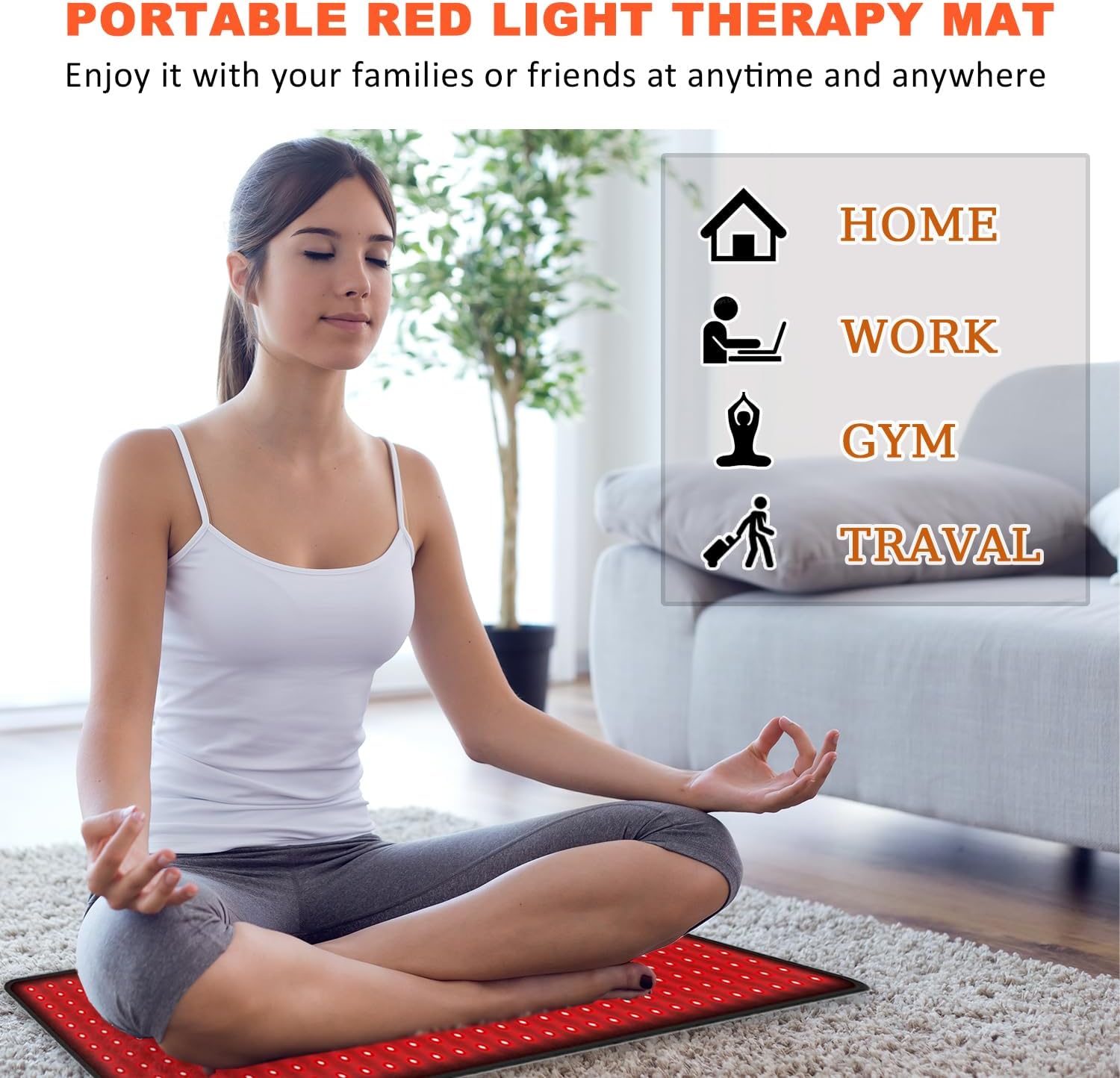 Red Light Therapy 360 LED Lights Pad for Body,31.5" * 11.8"660nm & 850nm Wavelengths Large Therapy Pad for Body Back Waist Joint Pain Relief
