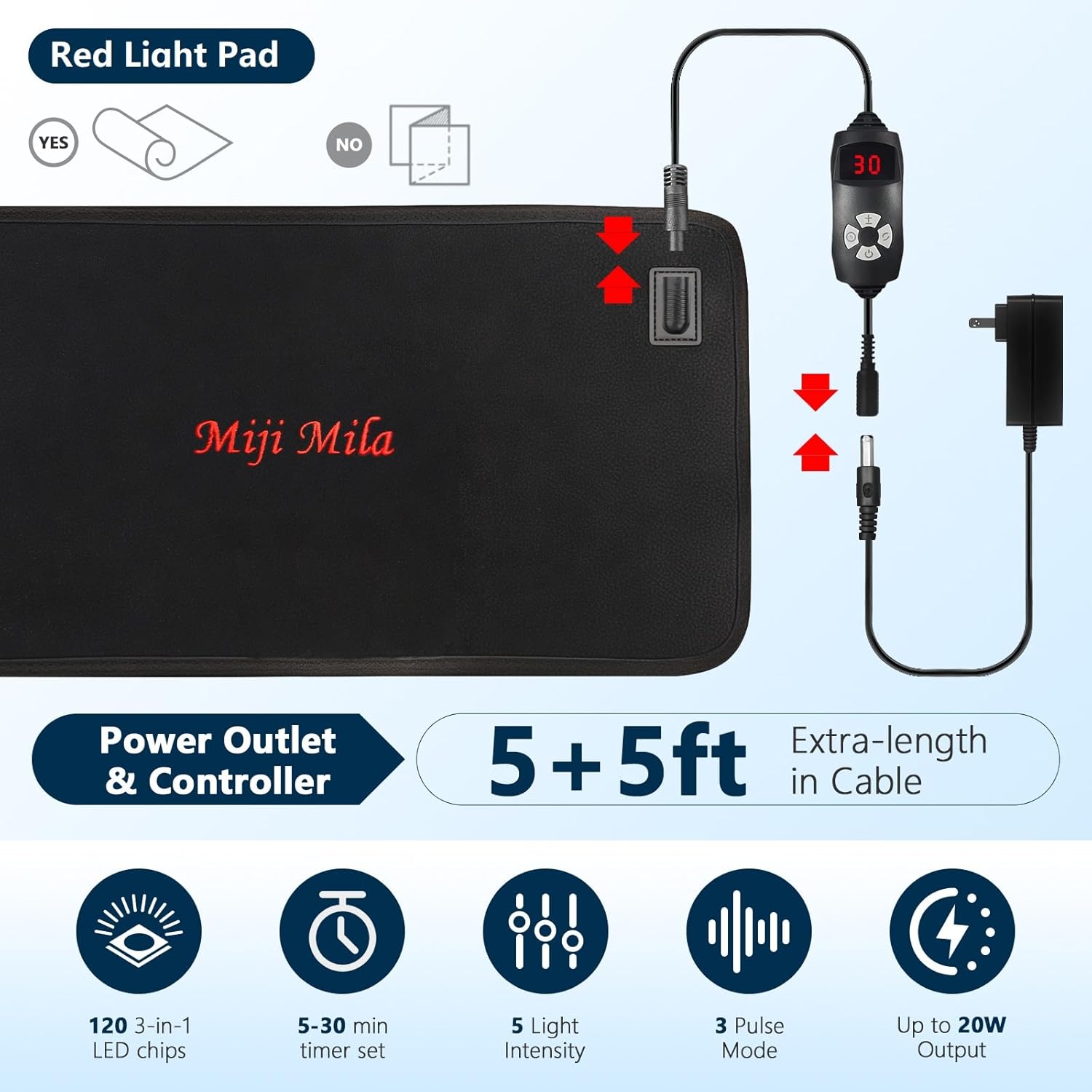 Red Light Belt Device : 3-in-1 660nm & 850nm Wearable Wrap Heating Pad with Timer – Back/Shoulder/Knee Comfort & Post-Activity Relaxation