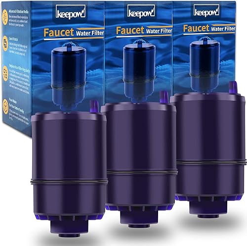 KEEPOW Filtro de agua de repuesto Paquete de 3 filtros de agua para grifo para sistema de filtración FM2500V FM3700 PFM150W PFM350V PFM400H PFM350V