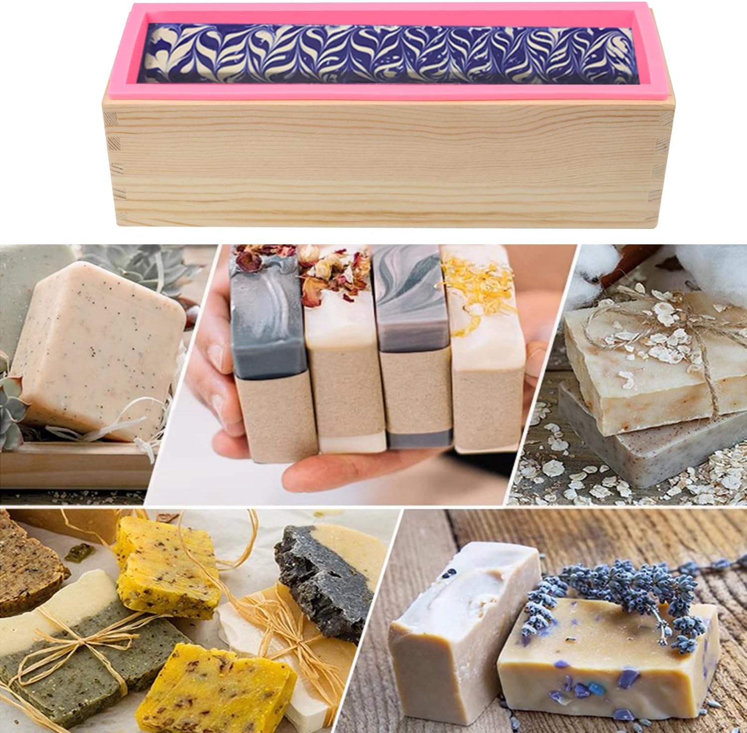 Soap Loaf Box, 42 oz Soap Box for Soap Making with Wooden Boxes, Set of 4, Soap Bar Box Can Be Used for Homemade Soap Produce, Soap Making, Ideal Size and Large Capacity, by GNIEMCKIN
