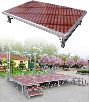 Portable Stage Platform, Foldable Modular Stage, Anti-Slip Surface, for Event, Church, Bar, Live Stream, School,L128xW100xH30cm