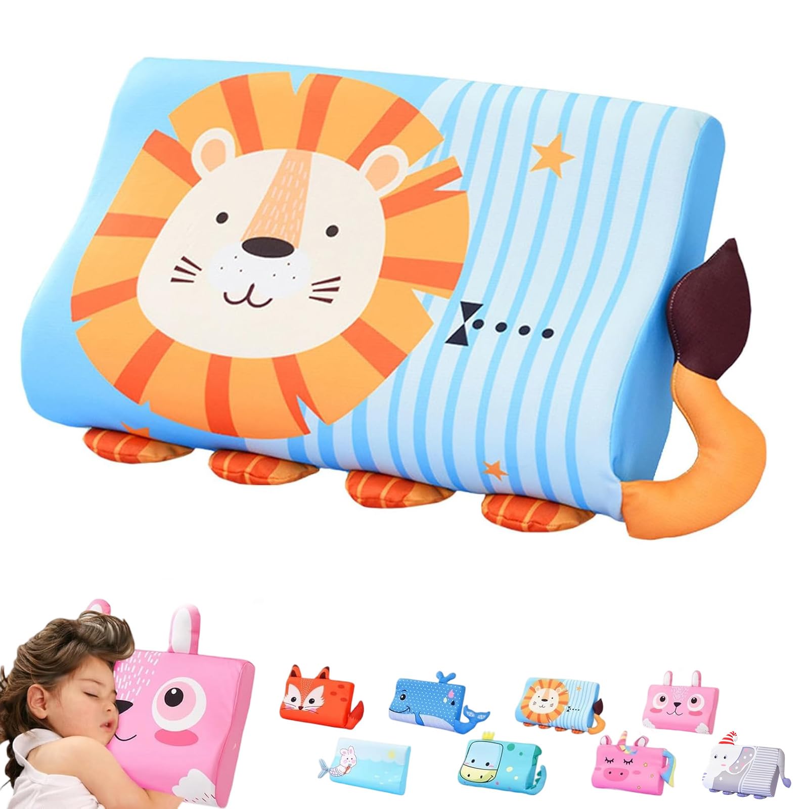 Snrtevu Boys C Sensory Pillow, Slumber Kiddies Pillow, Slumberkiddies - The Sensory Pillows For Better And Healthier Sleep, Animal Design Hild Pillows For Girls (,50 * 30(Ages 6+))