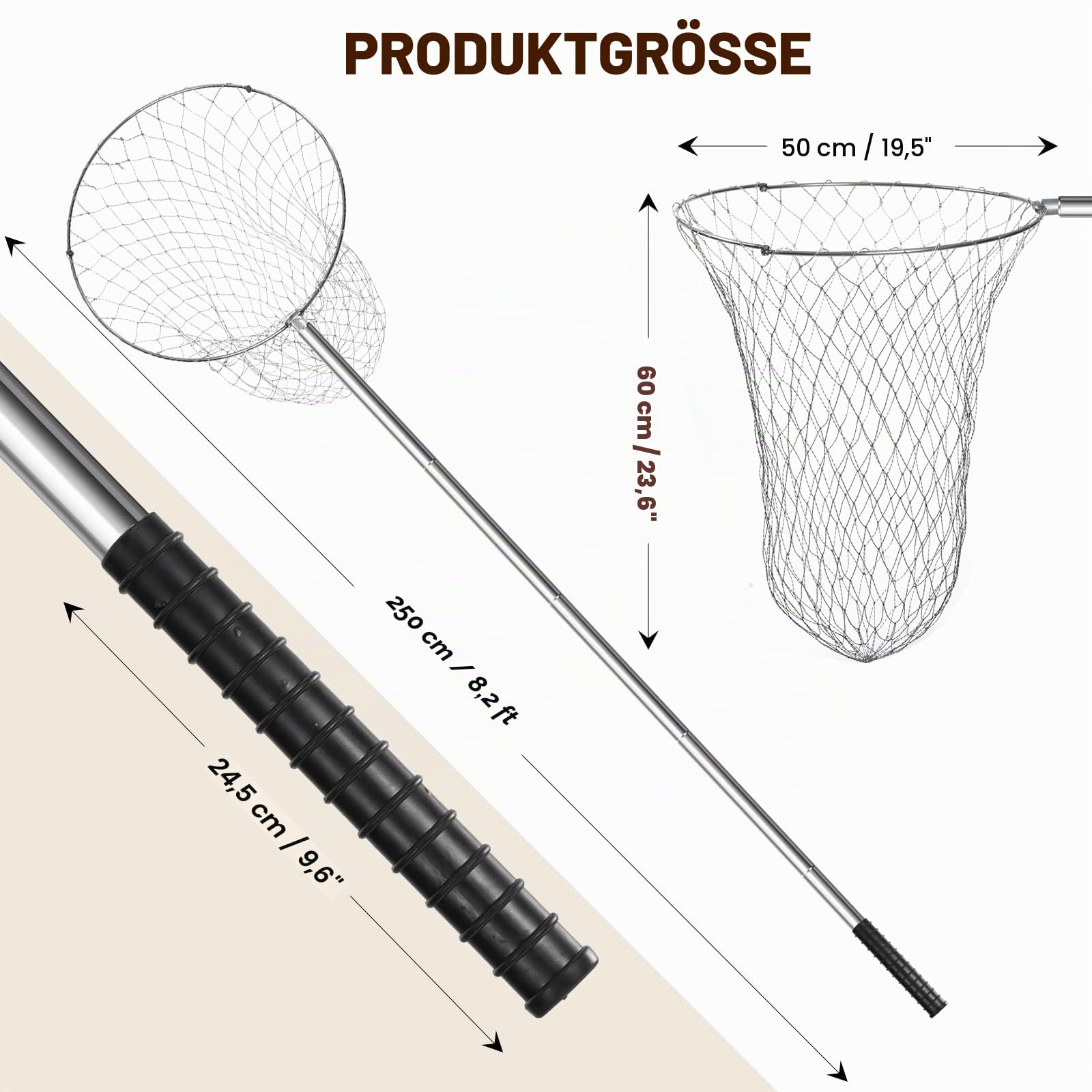 Uross Tierfangnetz, Hundefangnetz, Tierfangstangenwerkzeuge für Geflügel, Huhn, Wildkatze, Ente, Gans, Vogel, Stinktier, Fledermaus, Fuchs, Waschbär, Perlhuhn, Taube, Thunfisch und Kleintiere