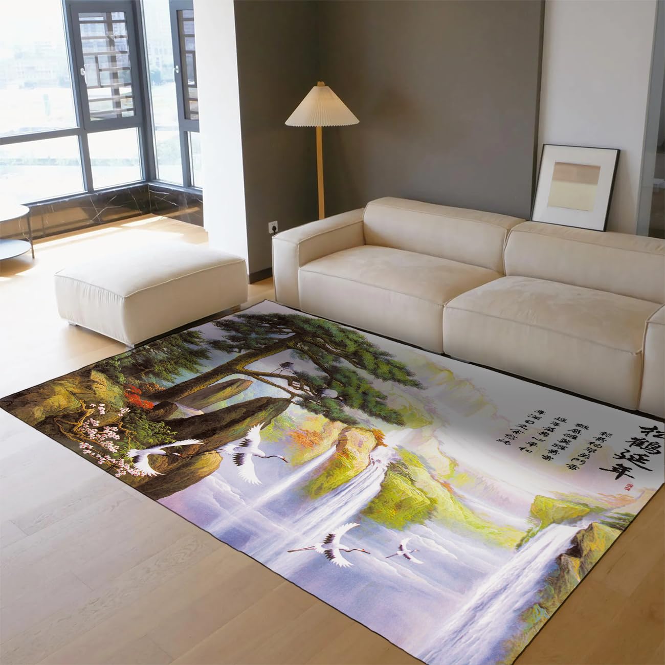 Carpette paysagers en pin pour créer un cocon zen dans la chambre