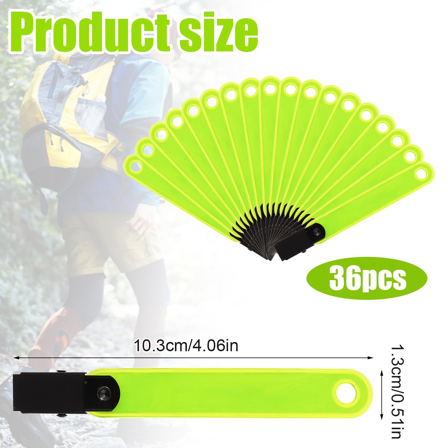 PEUTIER 36uds Marcadores Sendero Reflectantes Doble Cara con Clips, Señal Reflectante para Caza Senderismo