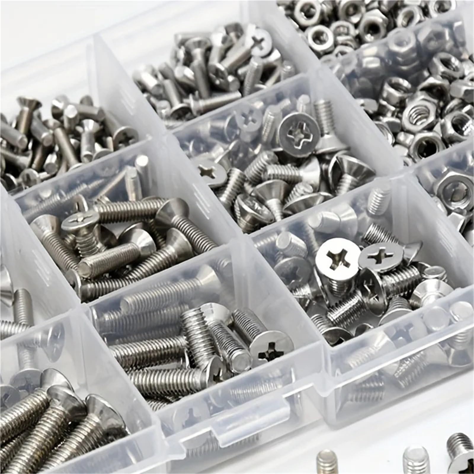 Tornillos avellanados acero inoxidable Kit de tornillos acero inoxidable (M3 y M4), 220/335 Uds.: avellanador Phillips con tuercas, for hogar/taller/bricolaje(335pcs)