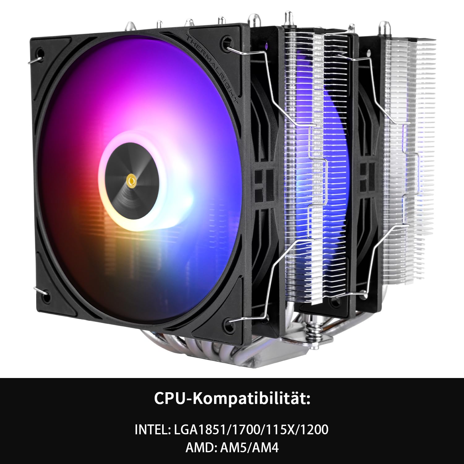 Thermalright Chłodzenie procesora Peerless Assassin 120 SE ARGB Black V3, 6 rur cieplnych, technologia AGHP, prędkość 2000 obr./min, Ryzen AM5/AM4, Intel LGA 1700/1851/115X, chłodzenie