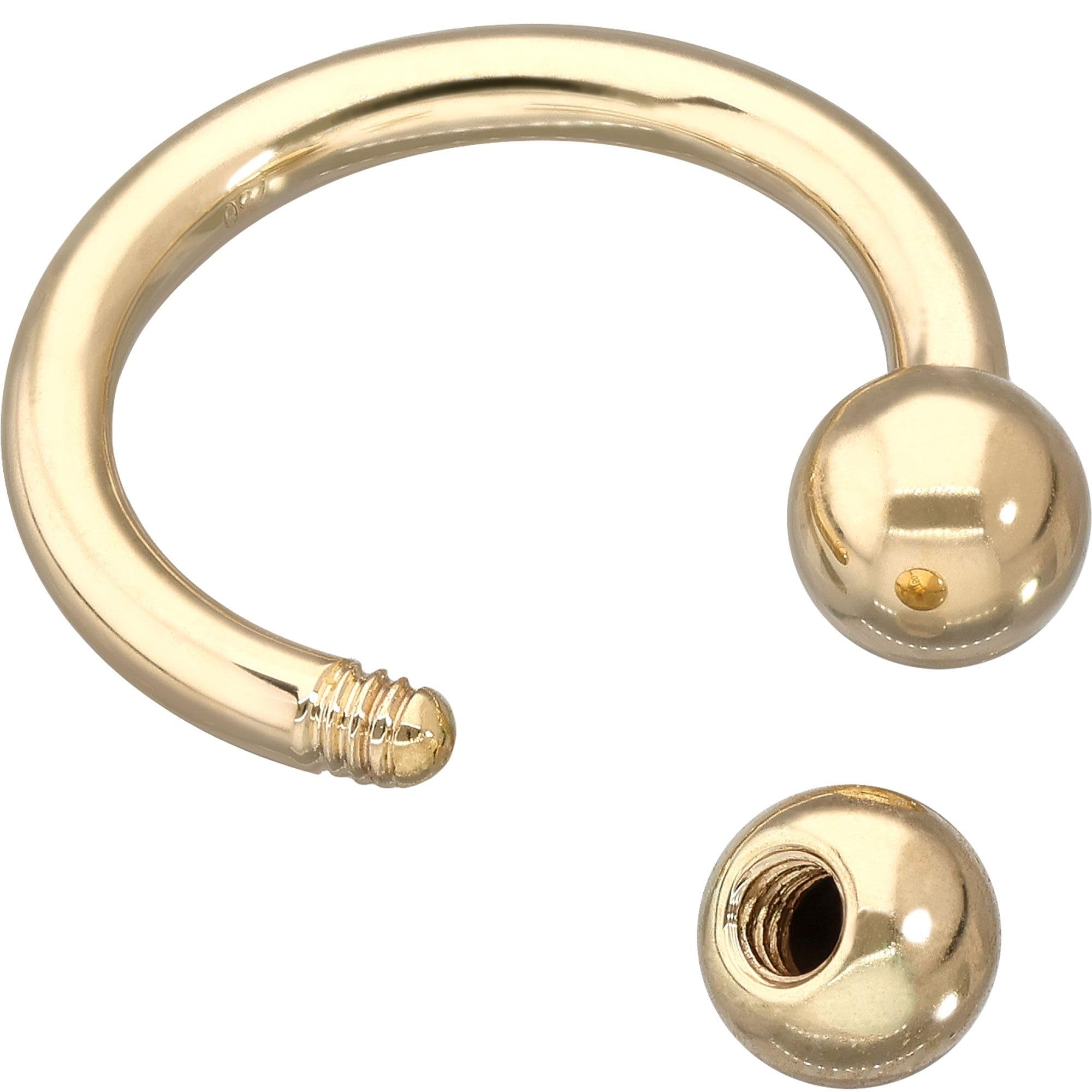 PIERCINGLINE 14K Gold Hufeisenring 585er Gold - Roségoldfarben, Goldfarben, Silberfarben