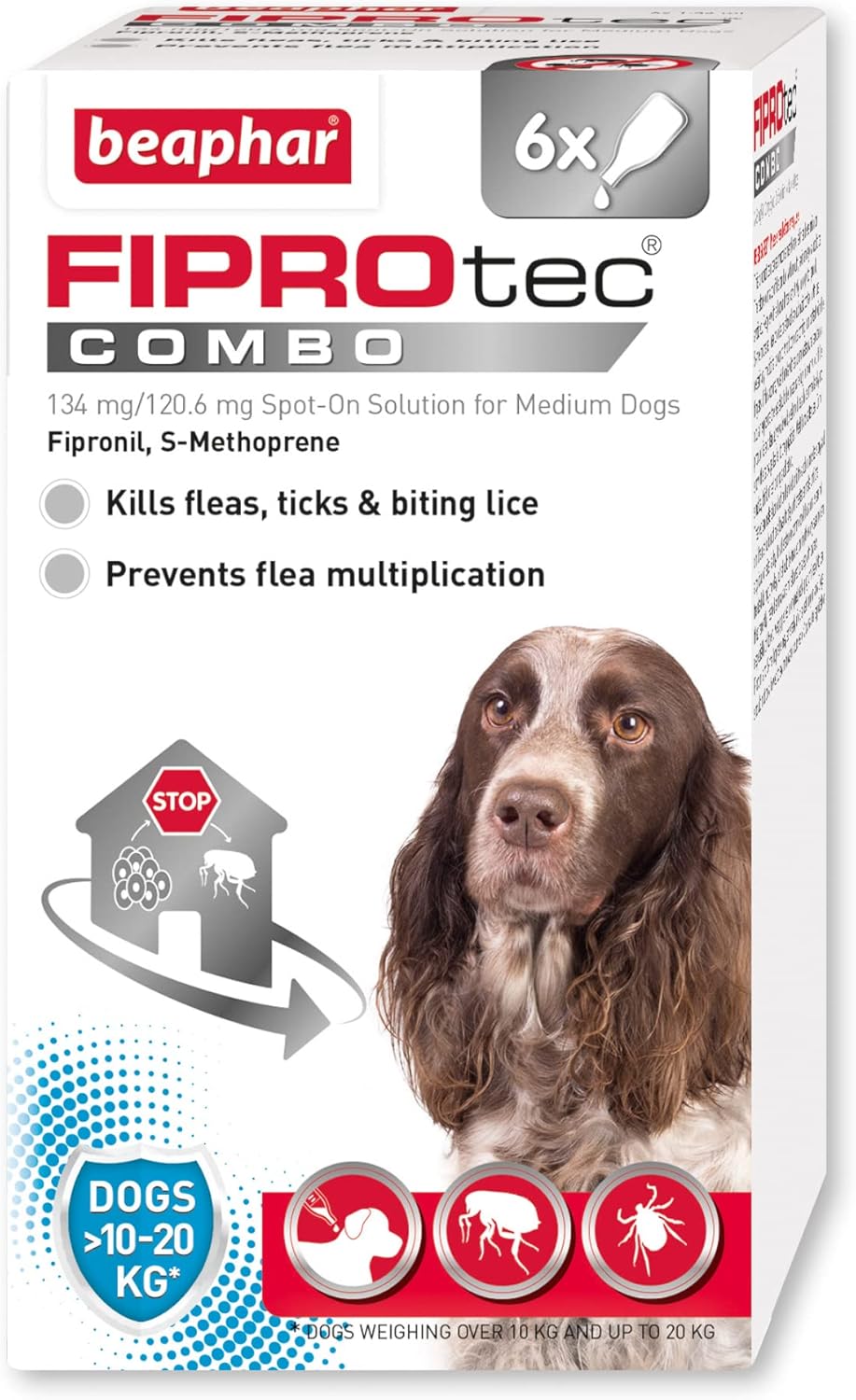 Beaphar FIPROtec® COMBO for Medium Dogs (1020kg) Kills Fleas, Flea