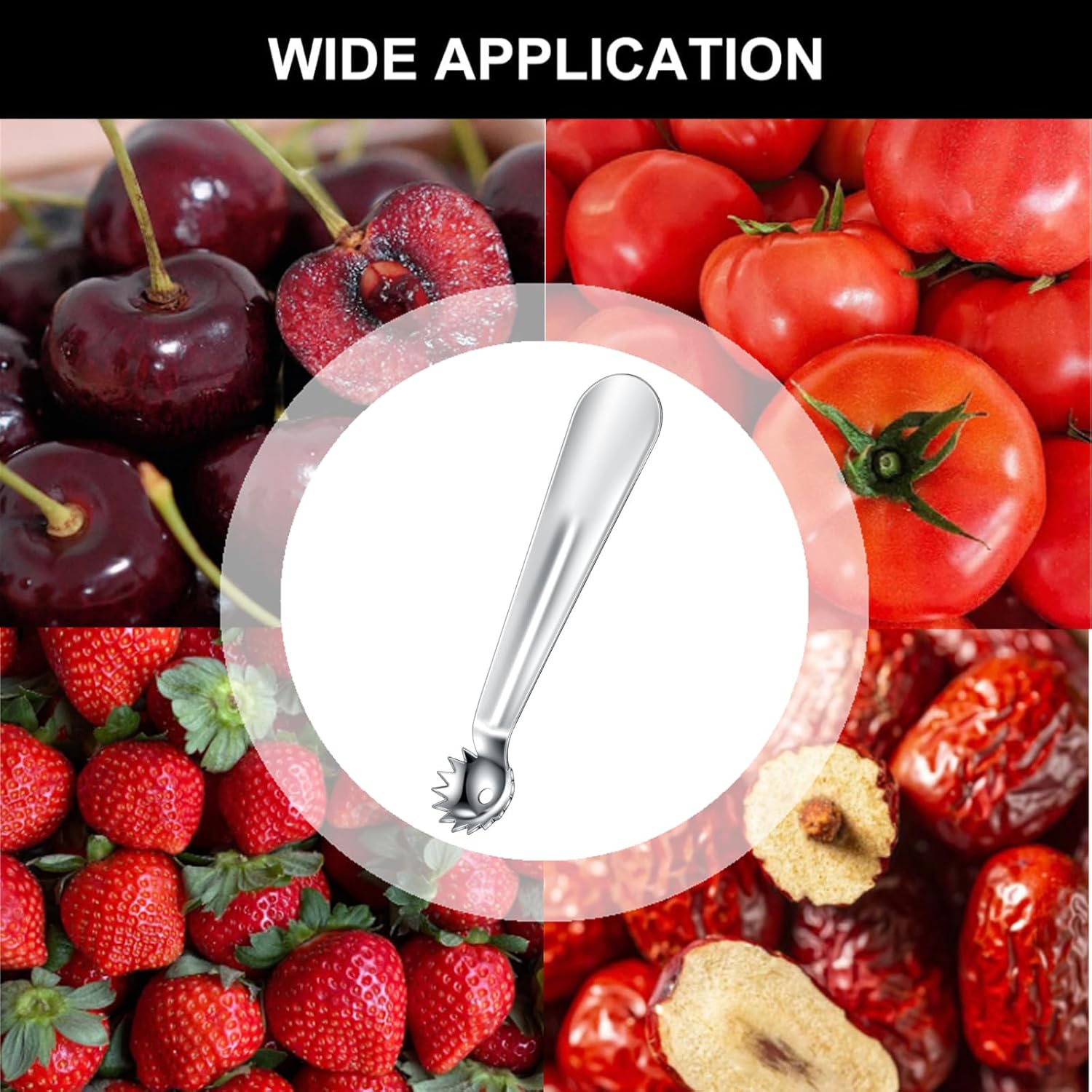 6 Pcs Strawberry Huller Universal Strawberry Stem Remover Tool Stainless Steel Tomato Corer Tool for Fruit and Vegetable