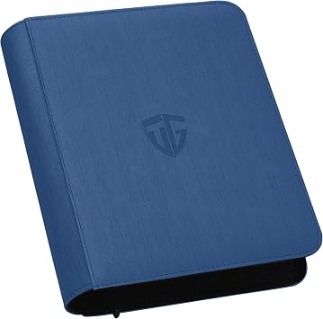 Toploader Binder,Holds 112 Toploaders, 4 Pocket Top Loader Binder for 3" x 4" Rigid Card Holders for Trading Cards or Sports Cards Binder Blue