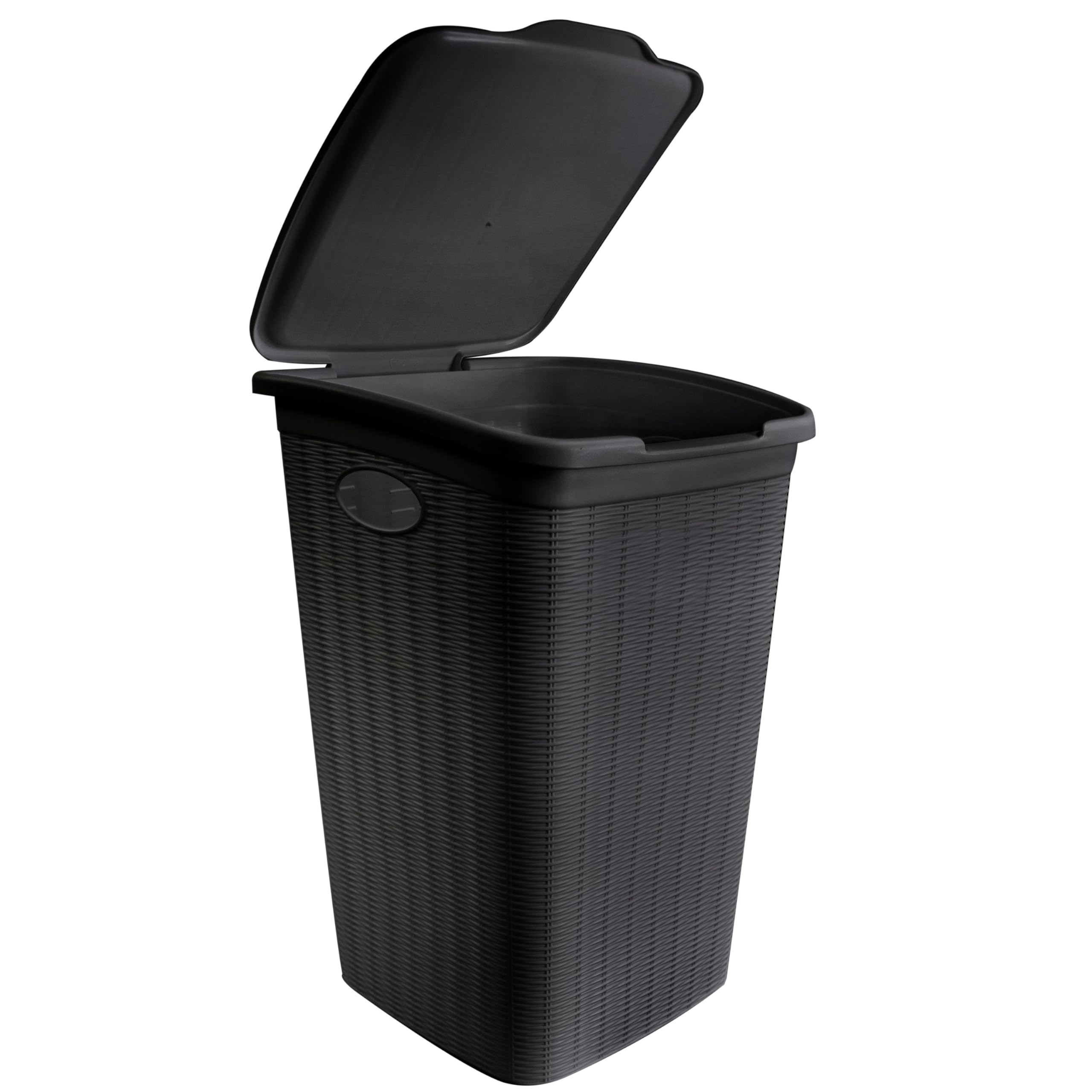 2x Wäschekorb 50L groß Hellgrau Rattanoptik mit 38x36x54cm Korb Kunststoff