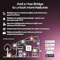 Vista 5 de Philips Hue Smart LED A19 Bulb, Warm White Light 2700K, E26 Base, 10.5W, 1100 Lumens, Dimmable, Works with Alexa, Google Assistant, and Apple Home