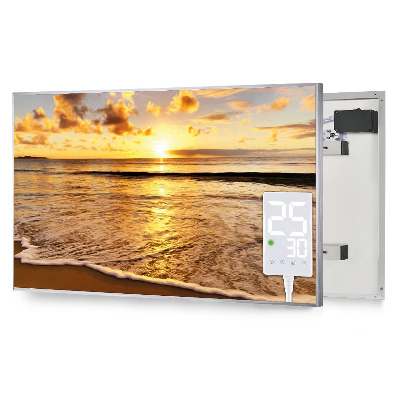 Coldfighting 500W Air Art Far Infrared Electric Panel Heater, Eco Electric  Radiators Wall Mounted/Ceiling Mounted, Touch Control Energy Efficient