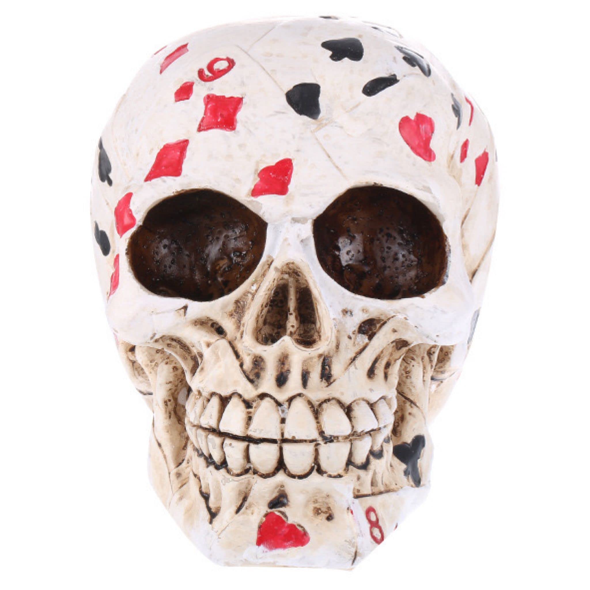 Halloween Gothic Human Head Skull Skeleton Sculpture - Spooky Anatomy Head Decoration Ornament Home Décor - Realistic Life Size Props For Halloween Party (House Of Cards)