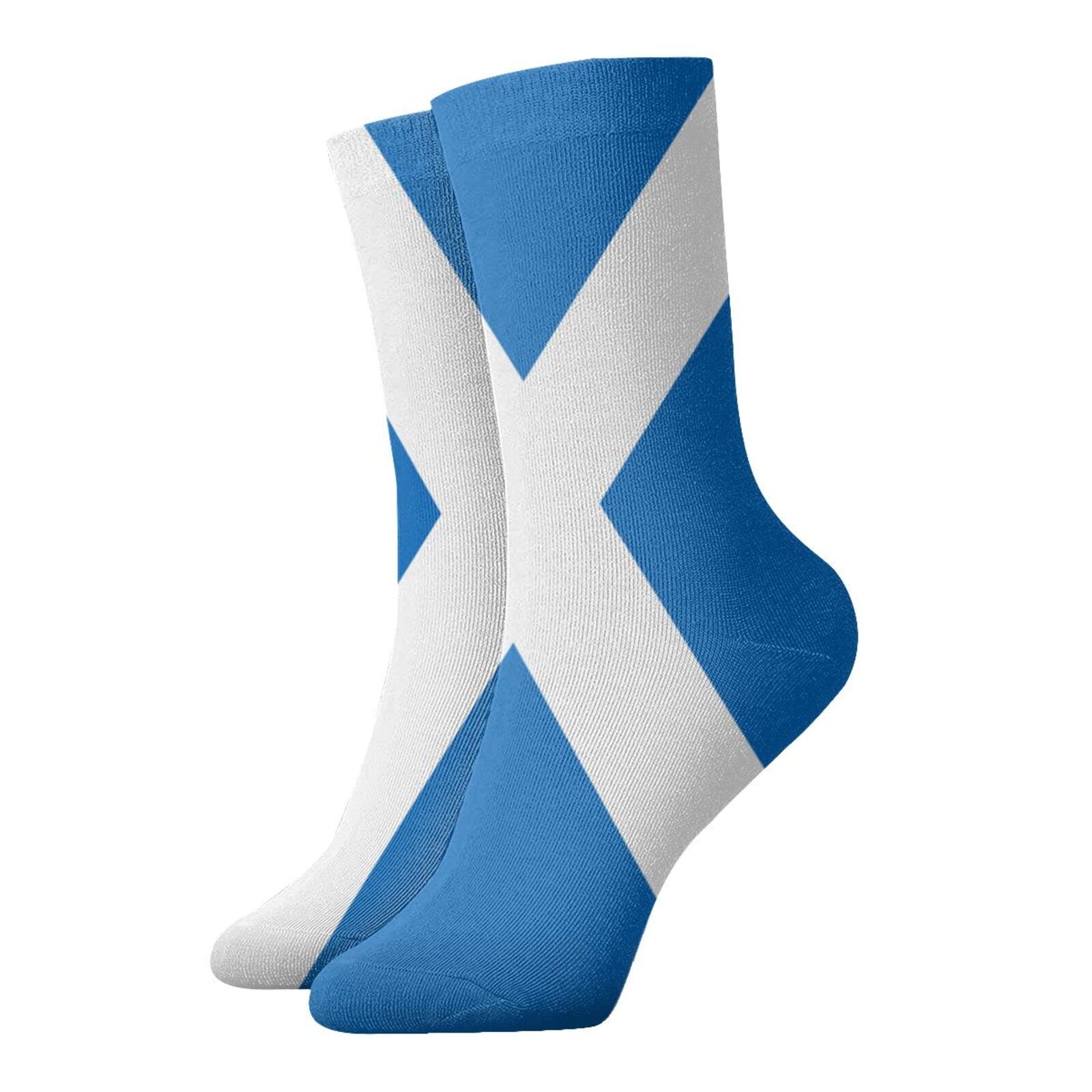 Aooedm Unisex Scottish Flag Casual Crew Sock Running Hiking Compression Socks Personality Socking Work Sock