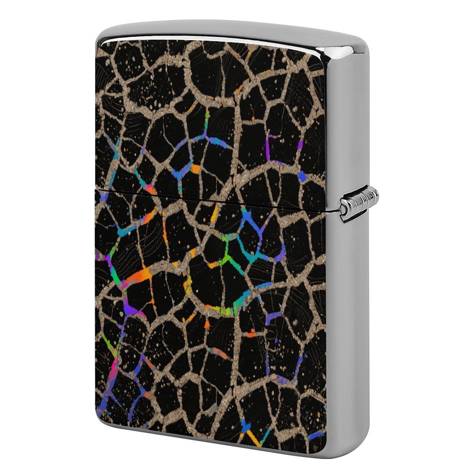 Fekiloot Style Neon Black Stone Lighter Case Cover Metal Lighter Case