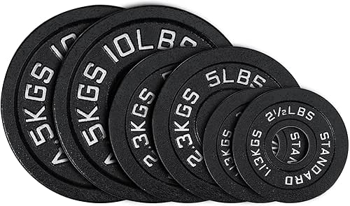 Cast Iron 2-Inch Olympic Weight Plates Set for Strength Training,