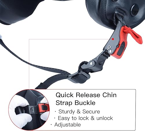 Miniatura 4 de Open Face Motorcycle Helmet for Adults,DOT Approved - Moped Half Vespa Retro Helmet with Anti-Scratch Visor for Men and Women