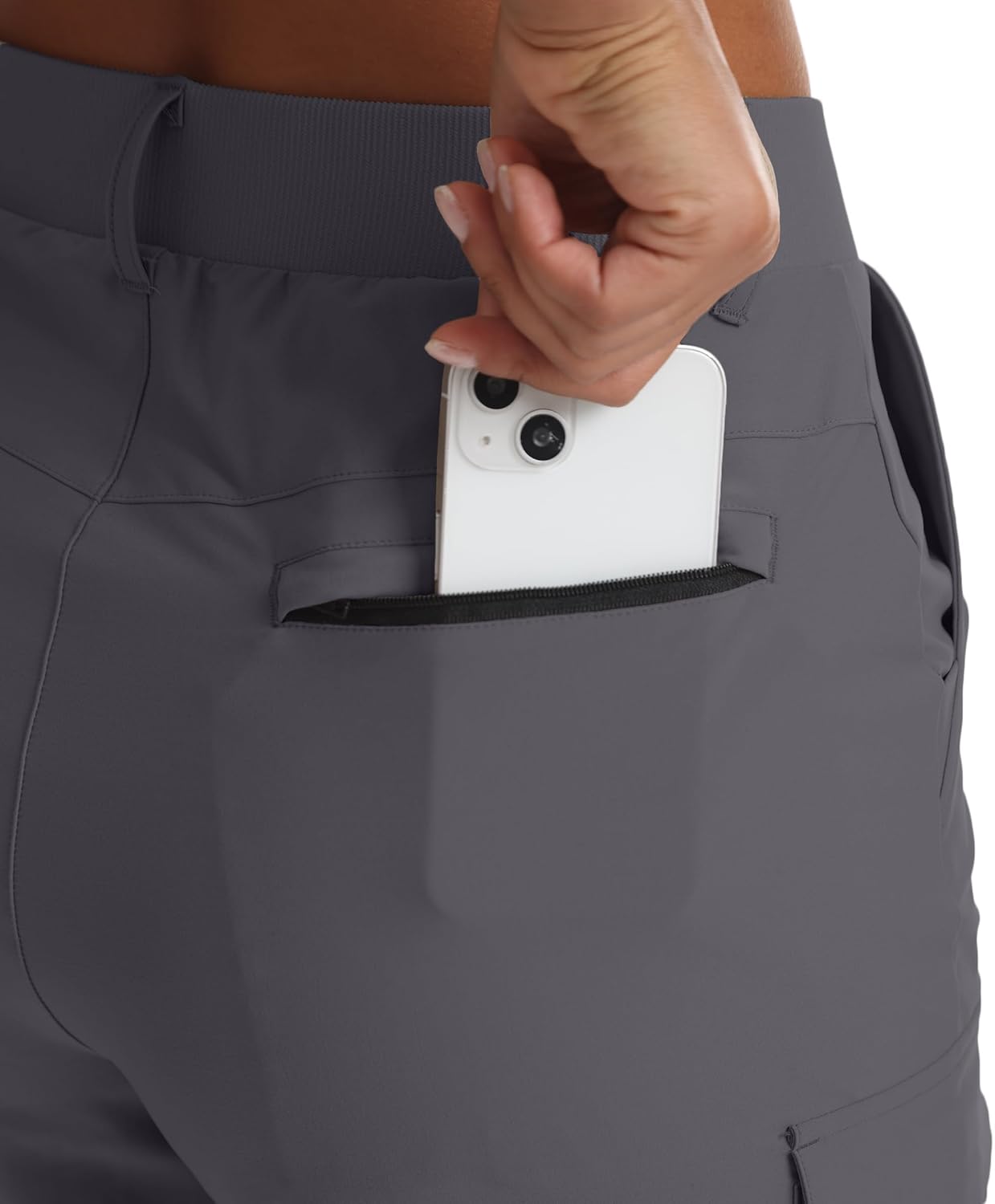 Kcutteyg Women's Lightweight Hiking Cargo Shorts with Pockets-8" Inseam Water Resistant Athletic Shorts for Golf Casual - Image 2