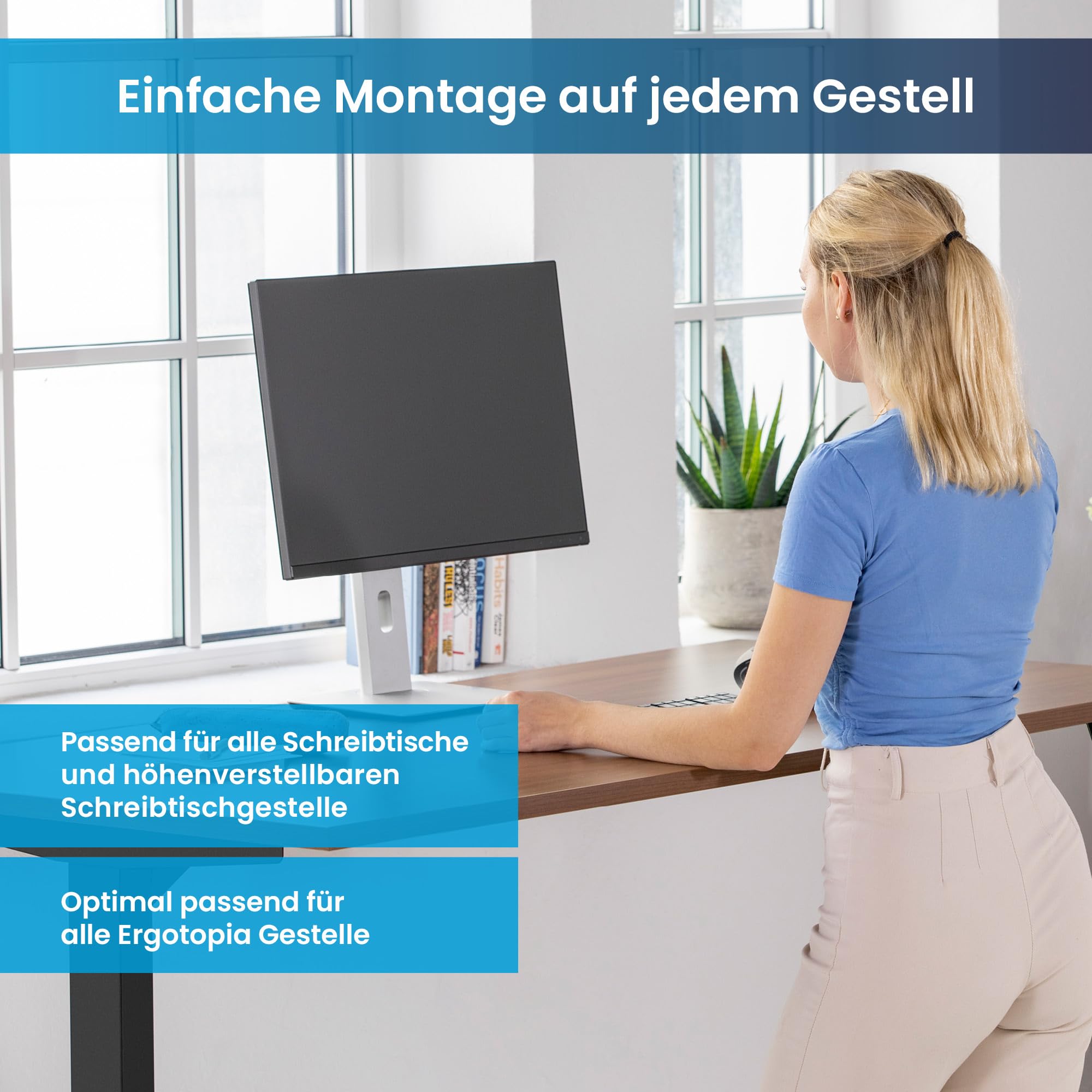 Ergotopia® Tischplatte Nussbaum 120 cm, robuste Schreibtischplatte ideal für höhenverstellbare Schreibtische - Holzplatte gefertigt in Deutschland - 25 mm Bürotischplatte