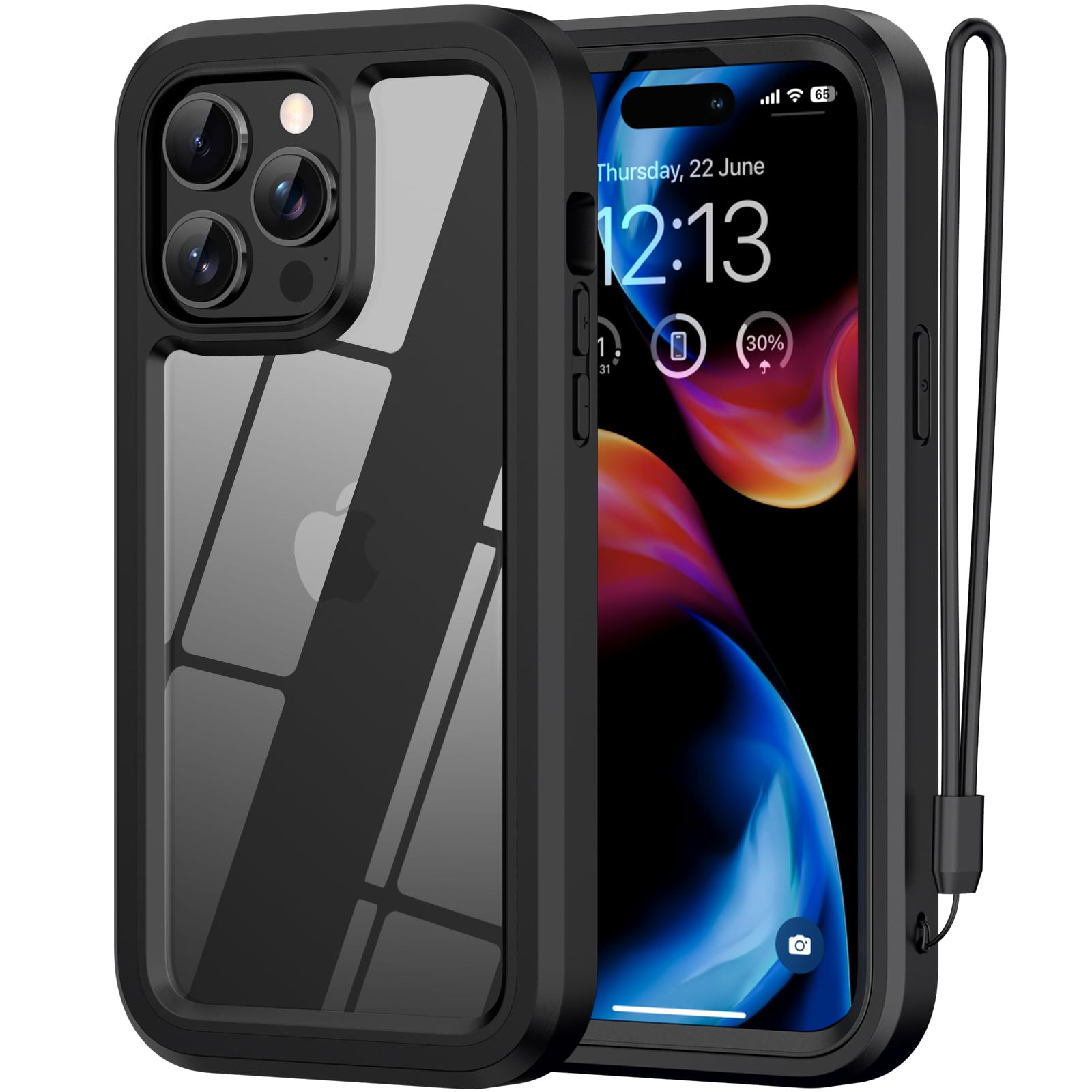 ANB for iPhone 15 Pro case,Soft Silicone and Clear Hard PC Back 3in1 Full Body Shockproof HeavyDuty Military Grade Drop Protection Cover for iphone15