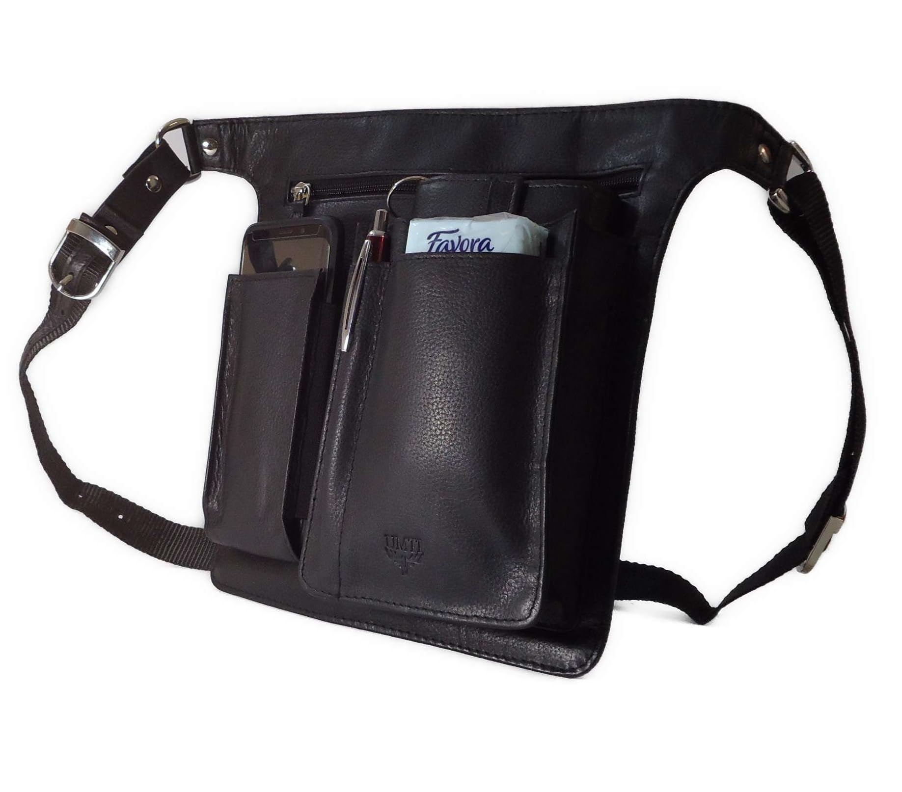 Leder Kellnertasche Kellnerholster (319B) Kellner Holster Halfter Tasche Schwarz Neu Fashion