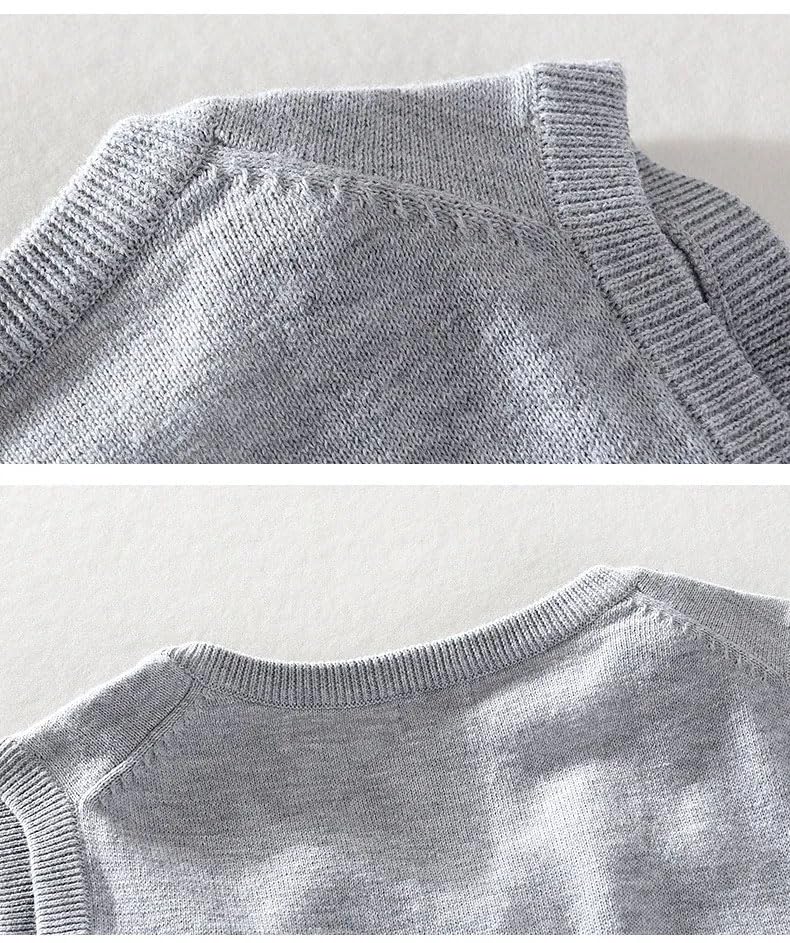 Men Solid Color Sweater Vest Men Knit Pullover Classic Slim V-Neck Sleeveless Pullover4