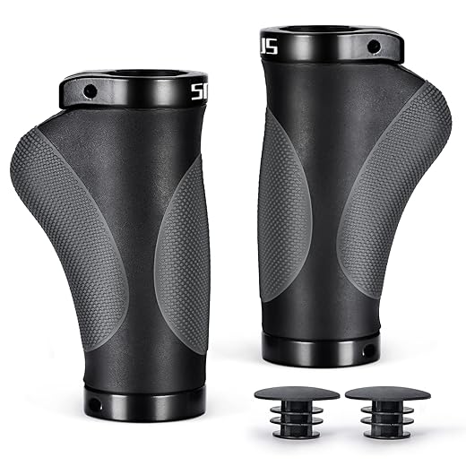 PRUNUS Ergonomic Bike Handlebar Grips Bike Grips, Bicycle Handlebar Grips, No-Slip Soft Rubber, Grip Shift Grips for Mountain Bike BMX MTB (292CE)