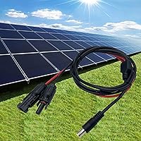 Vista 6 de Conector de panel solar a cable adaptador de CC de 0.315 in, compatible con conector solar, generador solar, estación de energía portátil y panel