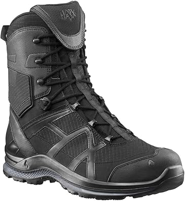 HAIX Black Eagle Athletic 2.0 T High Side Zip Boots For Men - Anti-Slipe Sole, Ankle Protection, Black Tactical Boots For Men