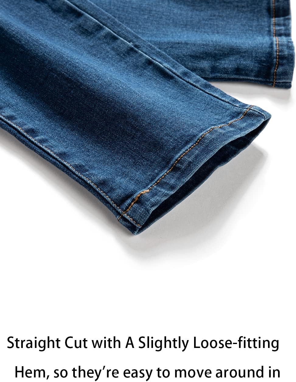 Boys' Blue Denim Jeans Elastic Waist Cotton Pants for Kids - Image 6