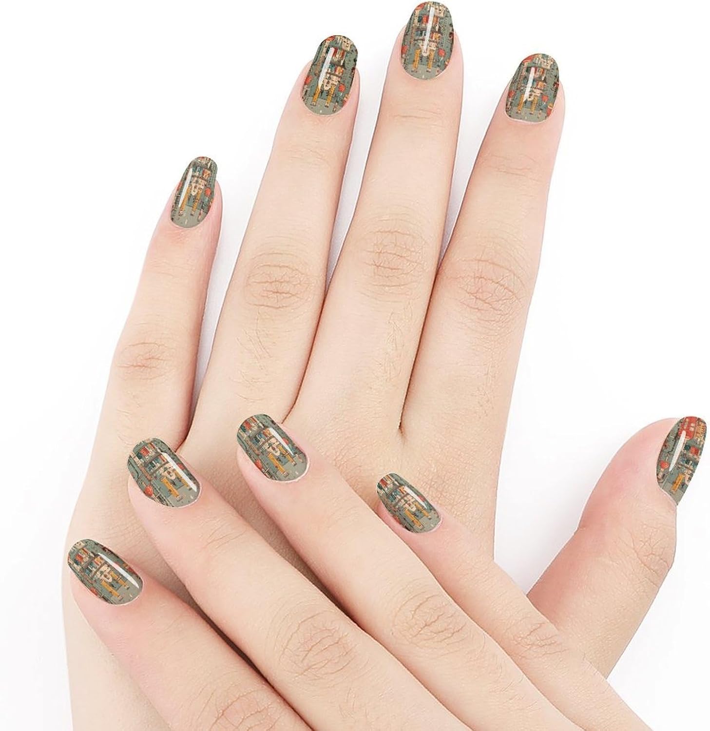 Vintage Aesthetic Science ToolSummer Nail Stickers Nail Strips | Nail Art Stickers of 10 sets with decorate fingernails,toenails,artificial nails Full Cover Easy On-Off Non-Damaging
