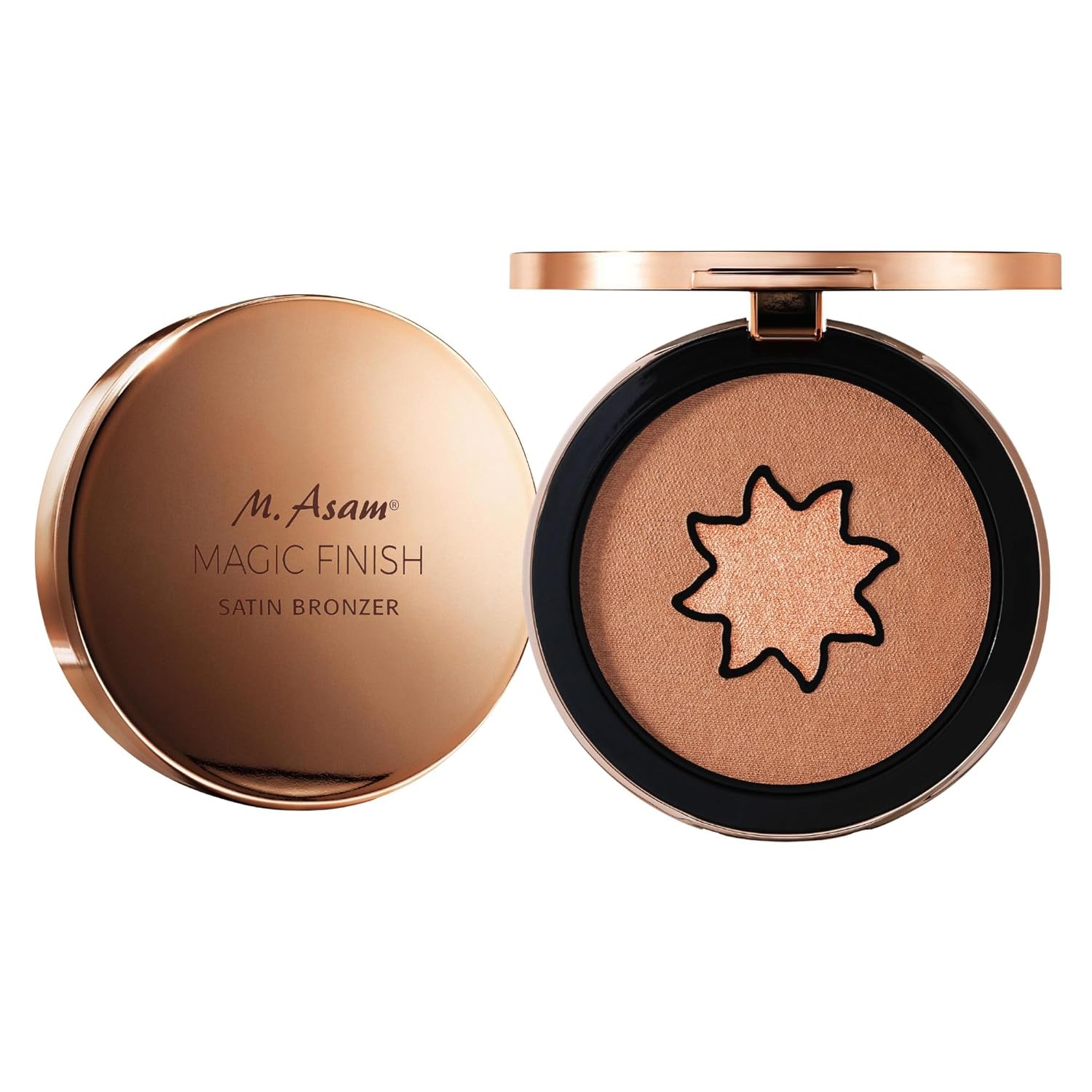 M. Asam MAGIC FINISH Satin Bronzer Amber & Walnut (0.22 oz) – 4-in-1 Bronzer Powder, Satin-Touch Texture, Creamy-Soft with Ultra-Fine Color Pigments, Vegan & Silicone-Free