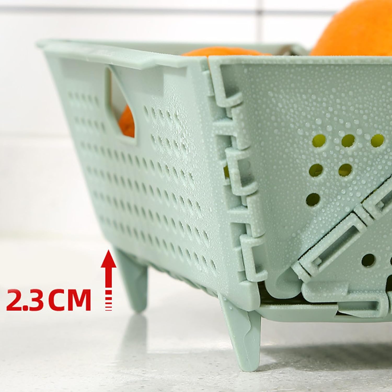Stackable Foldable Colander with Auto Draining Feature Foldable Kitchen Tool for Vegetables Fruits Pastas Multifunctional Colander