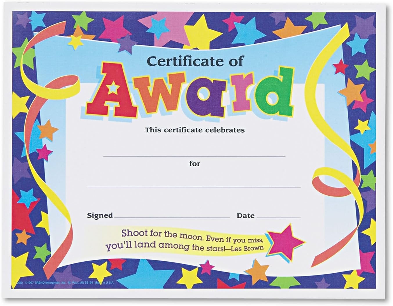 Certificate of Award Colorful Classics, 8.5 x 11 Inches - 30 Piece, (T-2951)
