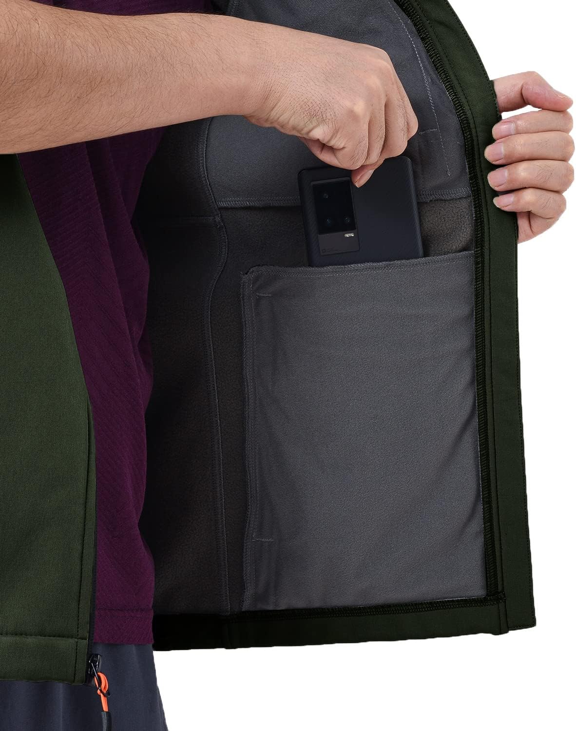 MoFiz Men's Vest Outerwear,Vest for men,Full Zip Fleece Lined Light Softshell Windproof Sleeveless Jacket for Hiking Golf - Image 2