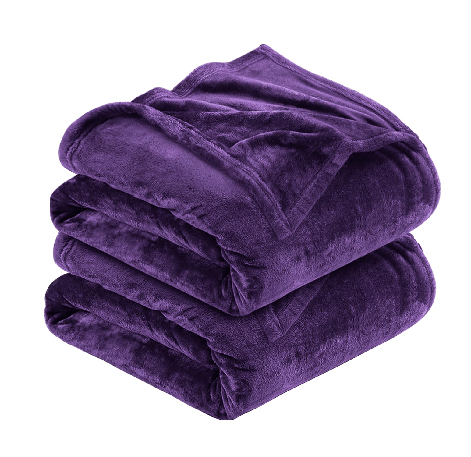 MOONLIGHT20015 Silk Touch Warm 2 Pack Fleece Blankets - 400 GSM Throws for Sofa Fluffy Blanket Bed Throw for Bedroom, Couch, Travel, Kids, Bedroom Accessories Purple, Throw/Single (130 X 150CM) — image 1